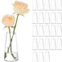 Hewory Glass Bud Vases for Centerpieces: Small Clear Modern Flower Vase Set of 24, Minimalist Cute Mini Decorative Bulk Vases for Wedding Birthday Bridal Shower Party Events Dining Room Table Decor