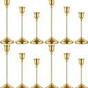12 PCS Gold Metal Taper Candle Holders, Candlestick Holders, 7cm Diameter Taper Candle Holder Bulk for Table Centerpieces Candlesticks for Wedding Christmas Home Party Table Decor-23/19/16cm