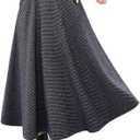 Kinghua Womens Wool Plaid Mini Skirt Fall Winter High Waisted Bodycon Pencil Skirt (Medium, Black)