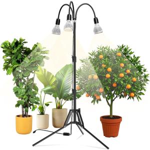 SANSI Upgraded 90W Grow Light with Adjustable Tripod Stand, 5000K 660nm Full Spectrum 700W Equiv. LED Floor Plant Light for Indoor Plants, Grow Lamp with Replaceable Bulbs for High PPFD Growing