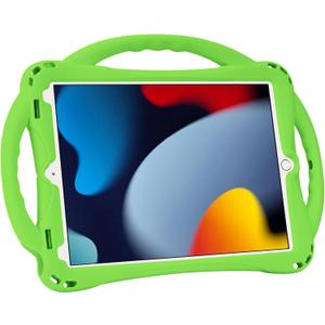 Adocham Kids iPad 10.2 Case with Stand Handle, Lightweight Shockproof Silicone Cover for iPad 9th/8th/7th Generation, 10.2 inch 2021/2020/2019 (Green)