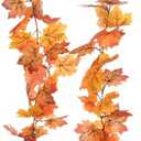 SUQ I OME 1 Pack of Artificial Fall Maple Leaf Plants Fake Garlands, 6 Feet for Halloween Thanksgiving Day Party Art Decor