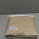 MIYE Pleated Waffle Weave Bed Skirt, Tailored Dust Ruffle 16 Inch Drop Easy Fit, Machine Washable, No Split Corners (Beige, Queen - 16" Drop)