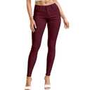 Hybrid & Company Womens Hyper Ultra Stretch Comfy Skinny Leg Work Casual Pants P44876SK Burgundy, S