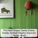 UNICRAFTALE Hand Shapes Black Basketball Holders Wall Mount Art Decor Stand Hand Sculpture Ball Holder Basketball Storage Rack Organizer Display Case for Ballr Gifts for Men Gamers 8.66"x6.69"x3.35"