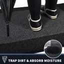 PURRUGS Dirt Trapping Door Mat 24" x 36", Non-Slip Washable Entry Mat, Dog Doormat, Front Door Mat, Super Absorbent Entrance Mat for Muddy Shoes & Paws, Bluish Grey & Charcoal