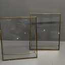 Gold Floating Picture Frame Set of 2, 10"x12" Glass Pressed Flower Picture Frames, Tabletop Standing Glass Floating Frame for 8x10 Photo Display