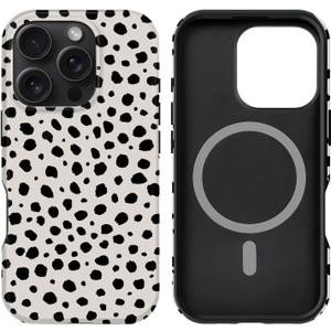 for iPhone 16 Pro Case Design Strong Magnetic Cute Slim [Compatible with MagSafe] Wireless Charging Phone Case 2 in 1 Shockproof Heavy Duty Protection Cover 6.3",Almond Latte