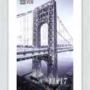 VCK Poster Frame 11×17 Inch Wooden Picture Frames White Certificate Frame with Plexiglass Wall Mounting Type for Gallery Office Home, 11X17