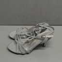 DREAM PAIRS Women's Kitten Heels Open Toe Stilettos Rhinestone Heels for Dressy Wedding, Size 7.5 Silver