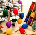 15 Pcs Christmas Velvet Balls Bulk C9 Flocked Christmas Tree Ball Ornaments Plastic Shatterproof Xmas Decorative Hanging Home Ornaments for Xmas Tree Party Holiday Decor (2.36'',Rainbow)