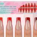 Misssix French Gel Nail Tips, 150Pcs Red French Tip Press on Nails Long Square, No Need to File Tips Pre-lasting, Fake Nails for Nail Art DIY 15 Sizes