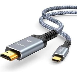 Highwings USB C to HDMI Cable @60Hz 4K, USBC to HDMI 1.8M, [Thunderbolt 3/4/5 Compatible] Type-C to HDMI Cord 2.0 Braided for iPhone 16/15 Series, MacBook Pro/Air, iPad, Surface, Galaxy, XPS, and More