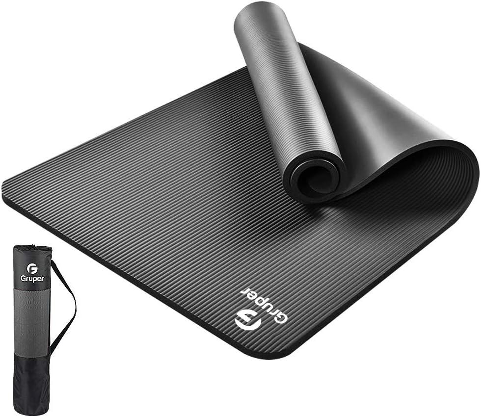 Thick Yoga Mat Non Slip, Large Size 72" L x 32" W x 0.6" TH, Premium Exercise & Fitness Mat with Carrying Strap and Bag, Workout Mats for Home (15MM)