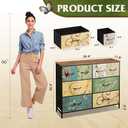 WLIVE 8 Drawer Dresser for Bedroom, Wide Fabric Dresser Storage Organizer, Chest of Drawers with Wood Top, Sturdy Steel Frame, Dressers for Living Room, Closet, Hallway, Floral Painted