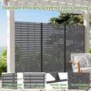 Privacy Screen Outdoor 60" Hx35 W Freestanding Privacy Panel with Stand, HDPE Decorative Privacy Fence with Louver Pattern 5 Panels, Patio Divider Screen, Privacy Screens for Outside,Balcony
