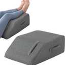 MEGCXIT Leg Pillow Elevation Blood Circulation, Leg Wedge for Elevation for Swelling, Leg Elevating Pillow for After Surgery, Memory Foam Foot Knee Pillow for Back Sleeping 23.6×16.8×8 Inch Dark Grey