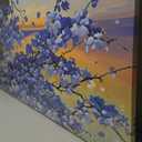 MUSM Blue Wall Art Large Tree of Life Wall Art for Living Room Bedroom Office Modern Framed Canvas Prints Blue Flower 3D Textured Abstract Printing Artwork Picture Ready to Hang 2448