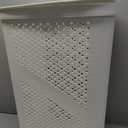 Mind Reader 60L Slim Laundry Hamper, Clothes Basket, Lid, Ventilated, Plastic, 17.25"L x 13.75"W x 23.5"H, White