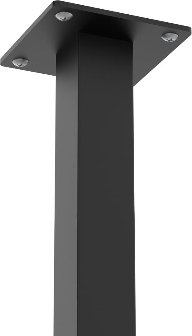 Mailbox Post 58 x 2 x 2 inches - Heavy Duty Steel Mail Box Post with Black Powder Coating Surface - In-Ground Post for Concrete Roadside, Lawn or Sidewalk.