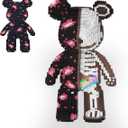 Halloween Hocus Pocus Skeleton Teddy Bear Micro Building Blocks Set(18.5inches) Animal Bear Building Blocks Gift for Adult and Kid