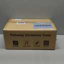 2 Pack of 28 INCH Pre-Lit Artificial Pathway Christmas Trees,Outdoor Christmas Tree for Porch,Yard,Driveway,Lighted Christmas Tree with Pine Cones,Red Berries and Red Ornaments Home Decoration