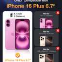 Diaclara Magnetic Designed for iPhone 16 Plus Case,[Full Camera Protection] 360 Clear Bumper Compatible with MagSafe Built-in Screen Protector for 16 Plus case,Magnetic Rose Purple