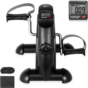 Uten Mini Exercise Bike, Under Desk Bike, Arm & Leg Peddler Machine with LCD Screen Displays, Portable Cycle (BLACK)