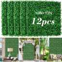 AOKIE 10"X10" Artificial Grass Wall, 12Pcs Boxwood Hedge Wall Panels UV-Anti Grass Backdrop Wall Decor, Greenery Privacy Hedge Screen for Indoor Outdoor Patio Balcony, Party Garden Fence Decor (10x10 12pcs)