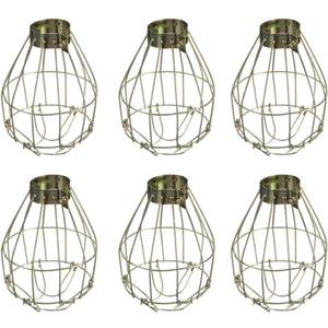 6pcs Vintage Metal Bulb Guard Cage Lampshade Light Cage Adjustable Industrial Clamp Hanging Industrial Lamp Covers for Home Bar Pendant