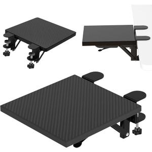 Computer Arm Rest for Desk, 7.8" x 9.4" Black Table Mount Arm Wrist Rest Shelf 90 Foldable Elbow Arm Support Computer Desk Extender for Home and Office