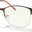 MERRY'S Women Reading Glasses Blue Light Blocking Glasses for Women Computer Reading Glasses (Brown-52mm)