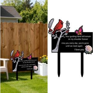 Large Memorial Grave Marker Cemetery Decorations for Grave Acrylic Memorial Remembrance Stake Garden Yard Site Sympathy Decor for Heavenly Celebrations Anniversaries Funerals Events(18.1'' x 13.8'')