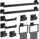 10 Pieces Bathroom Hardware Accessories Set Black Towel Bar Set Towel Holder Racks Set for Bathroom,SUS304 Stainless Steel,Wall Mounted 23.6-Inch