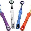 Orgrimmar 4 Pcs Three Sided Pet Toothbrush Dog Brush Addition Bad Breath Tartar Teeth Care Dog Cat Cleaning Mouth