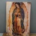 Mexico Our Lady of Guadalupe Portrait Canvas Wall Art Decor Religious Catholic Poster Prints Picture for Altar Living Room Bedroom Decoration, Lamina enmarcada de Nuestra Seora de Guadalupe (brown)