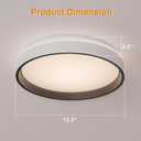 15.3 Inch LED Round Flat Panel Light, White Frame with Black Inside, 3000K/4000K/5000K, Dimmable, 24W Flush Mount Ceiling Light Fixture, for Kitchen, Bedroom, Laundry, ETL Listed