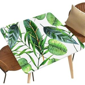 NYRTHUS Spandex Stretch Tablecloth Tropical Hawaii Leaves Palm Tree Pattern Fit for Square Table 24"x24",Folding Table Covers for Indoor Outdoor Events Style156