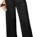 Aleumdr Women's Wide Leg Pants High Waist Casual Pants Fall 2025 Sweatpants Lounge Work Pants Slack with Pockets (Black, XXL)