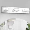 3 Light Bathroom Vanity Light, Modern Chrome Bathroom Light Fixtures Over Mirror, Bath Lamps Wall Scone 18W LED Vanity Lights with 360Rotating Lamp Head, 3-Light,24Inch