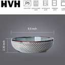 HVH 8.5 inch Large Pasta Bowls Set of 4, 46oz Big Salad Bowl Set of 4, Shallow Bowls, Ceramic Plates Set, Ceramic Bowls Set Microwave and Dishwasher Safe (Wabi sabi)