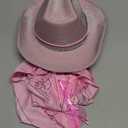 DAJOOEE Cowgirl Hat with Heart Sunglasses Glitter Cowboy Hat for Women & Girls Cosplay Bachelor Party Costume Hats (Pink)