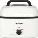 Roaster Oven, Electric Roaster Oven 26 Quart with Viewing & Self-Basting Lid, Turkey Roaster with Defrost & Warm Function, Large Electric Roaster Pan with Removable Pan & Rack, Stainless Steel, White