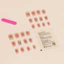 Nude Press on Nails Medium Square Fake Nails Sliver Star Design with Rhinestones Full Cover Stick on Nails Glossy Acrylic Coffin Gems False Nails for Women Manicure Decoration Glue on Nails 24PCs