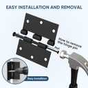 TICONN 48-Pack 3.5 Inch Door Hinges with Square Corner, 3-1/2 x 3-1/2 Inch Iron Bifold Residential Doors Hardware (Square Corner, Matte Black, 48 Pack)