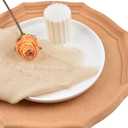 2 x Fall Thanksgiving Rustic Cloth Napkins 16.5x16.5 Inches Handmade Cotton Linen Napkins with Fringe Boho Washable Dinner Napkins in Bulk for Wedding Party Table Decor Set of 4 Beige