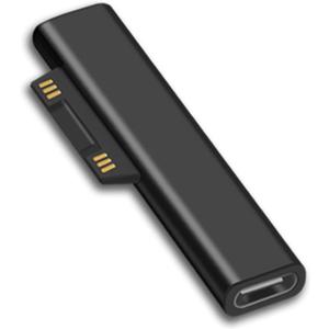 Surface Connect to USB C Charging Adapter (Basic Black, Connector only, 1 Pack), Compatible for Microsoft Surface Pro 7/6/5/4/3 Go 1/2 Laptop 4/3/2/1, Works with 45W 15V3A USBC Power Supply