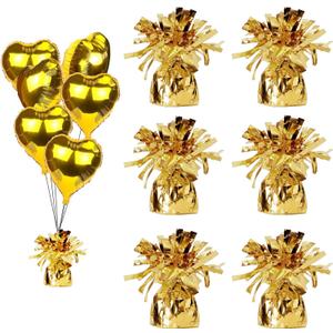 balloon weights are perfect for parties, birthdays, weddings. Each pack includes 6PCS durable weights that easily decorate balloons and elevate any celebration. (Gold 6pcs)