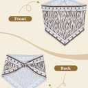 AWAYTR Women Triangle Head Scarf 3Pcs Tie Back Hair Bandanas for Women with Metal Studs - Head Coverings Cute Headscarf (Zebra - Black + White + Khaki)