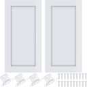 Cinnvoice 2 Pcs Pine Kitchen Cabinet Door Replacement with 4 Pcs Cabinet Hinges Wood Shaker Door Front Replacement for Kitchen, Bathroom, Vanity(White,15.5" W X 29" H)